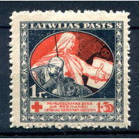 Латвия, гражданская война - 1921г. - Красный Крест, 1 руб - 1 марка - MNH. #O-W-92-A-1