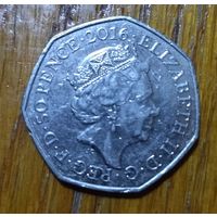 Великобритания, 50 пенсов 2016 года, 150 лет со дня рождения Беатрис Поттер, Миссис Туфф