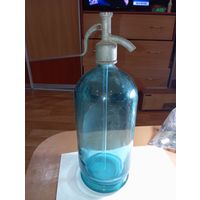 Сифон для газировки СССР . Зелёное бутылочное стекло .