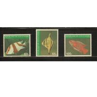 Кот-Дивуар-1980(Мих.636-638),  ** ,   Морская  Фауна ,Рыбы,(полная серия)