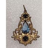 Все лоты с 1р.Редкий 875проба Кулон клеймо Голова рабочего с молотком