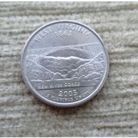 Werty71 США 1 квотер 25 центов 2005 Западная Вирджиния Мост