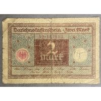 Банкнота 2 марки 1920 год. Веймарская республика.