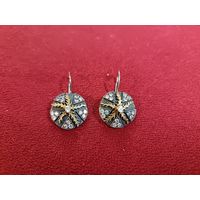 С рубля без мц. серьги "круглые", диам 2см. длина 3.3см. зубр925пр.