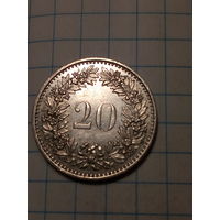 20 раппенов Швейцария 1977 год