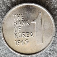 Южная Корея 1 вона  1969 г.