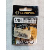 Крючки Scorpion TROUT SINGLE 2BH 1/0 (10 шт в упаковке) Корея