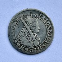 Монета СЕРЕБРО ПРУССИЯ ОРТ 1/4 талера 1698 год ФРИДРИХ ВИЛЬГЕЛЬМ ( малый портрет, довольно РЕДКИЙ) ОТЛИЧНЫЙ