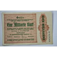 1923 год МИЛЛИАРД  марок Германия
