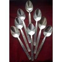 Ложки столовые. Мельхиор. Посеребрение. 8 ложек