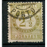 Португалия - 1876 - Цифры 2 1/2R - [Mi.46aB] - 1 марка. Гашеная.  (Лот 16Jw)-T9P1