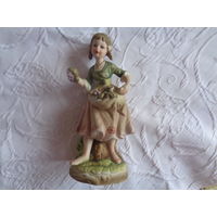 Девочка-цветочница. Гипс? Европа. с 10 руб.