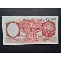 10 песо 1954-1963 года. Аргентина. UNC
