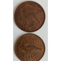 Монеты 1 пенни Новая Зеландия. Года 1961, 1962