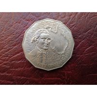 50 центов 1970 г. Австралия. 200 лет путешествия Кука.
