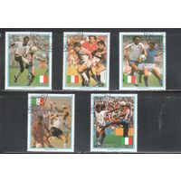 Парагвай-1989,(Мих.4434-4438)  гаш.  , Спорт, Футбол,ЧМ-1990