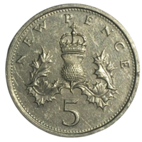 Великобритания 5 новых пенсов, 1979