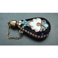 Флакон для духов.Серебро 916пр Эмаль по скани Русские самоцветы 1962г