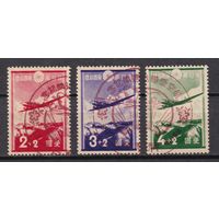 9. Япония. Национальный фонд воздушного транспорта. 1937 г. Полная серия. Mi.##233-235.