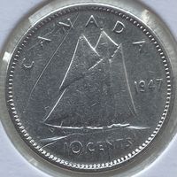 Канада 10 центов 1947 г. В холдере
