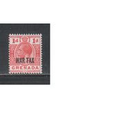 Гренада-1916,(Мих.83)  * , Британские колонии, Стандарт,Надп., Король, Военный налог