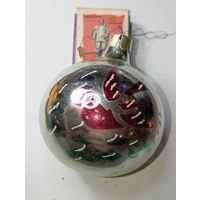 Игрушка на ёлку , Шарик , винтаж , стекло , СССР . С рубля