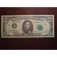 США 5 долларов  1995 г.Серия B-A.Состояние VF./пе-255/