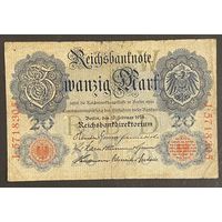 Банкнота 20 марок 1914 год. Германская империя.