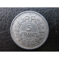 Франция.5 франков.1947. С 20 копеек. Распродажа коллекции. Смотрите другие лоты.