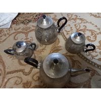 Чайно-кофейный сервиз СССР красивый аллюминий Стрела Ленинград
