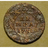 Деньга  1731 , бракованные скипетр и держава , вес   8,1