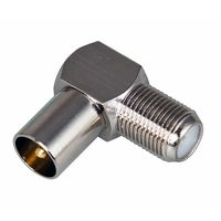 Переходник штекер ТВ-гнездо F угловой с 1 рубля