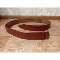 Ремень военный кожаный - коричневого цвета