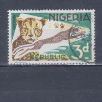 [1272] Нигерия 1965. Фауна.Дикие кошки.Гепард. Гашеная марка.