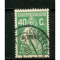 Португальские колонии - Азорские острова - 1929/1930 - Надпечатка ACORES на марках Португалии 40С - [Mi.318] - 1 марка. Гашеная.  (Лот 23Jw)-T9P1