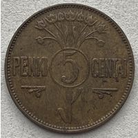 Литва 5 центов 1925 г.