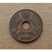 Британская Нигерия, 1 пенни 1959 г., Елизавета II (1952-2022)