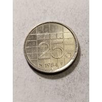 Нидерланды 25 центов 1984