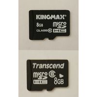 Карта памяти microSD 8 GB 8ГБ Transcend Kingmax (в Лоте 2 шт)