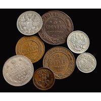 8 МОНЕТ РИ 1914 Г. НИКОЛАЙ II ОТ 1/2  ДО 20 КОПЕЕК