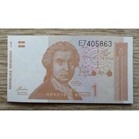 Werty71 Хорватия 1 динар 1991 UNC банкнота
