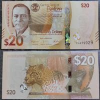 Белиз 20 долларов 2025г. Леопард Unc