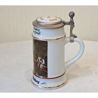 Кружка / Бокал пивная фарфор крышка цинк Maisen - Brau Bamberg Германия 0.5 L., новая.