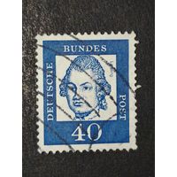 Германия 1961. Известные немцы. Готхольд Эфраим Лессинг (1729-1781), поэт и философ