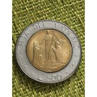 Ватикан 500 лир 1990 г