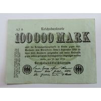 100000 марок 1923 г. Германия. AJ 8.