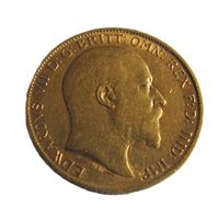 Пол соверена 1905 Великобритания Эдвард VII Золото (0,917) 3,6588гр.