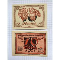 Нотгельд 10 пфеннигов Германия Уруштадт-0501-2