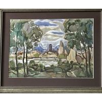 Кубарев В.Г;55/68см; бумага,гуашь,акварель. 55х68 см с рамой и паспарту.