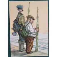 Семенов И. На рыбалку. 1956 г. Чистая.